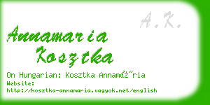 annamaria kosztka business card